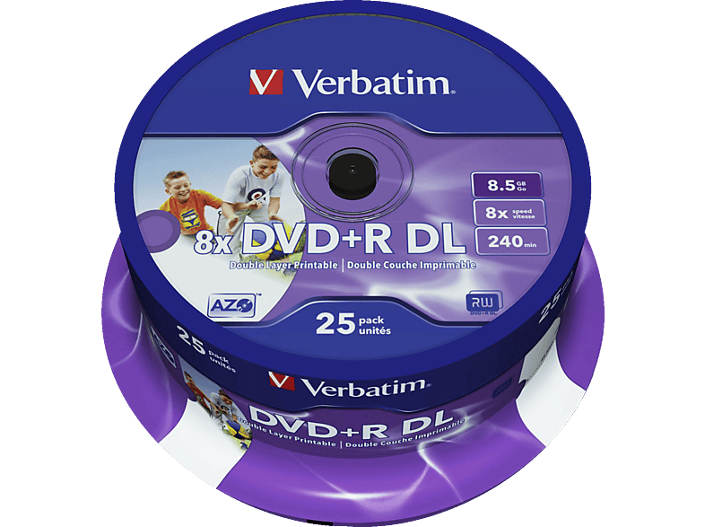 VERBATIM 43667 Printable Bedruckbar DVD+R DL 8X Rohling von VERBATIM