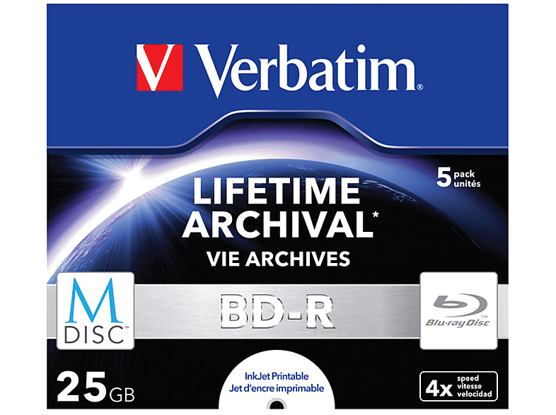 VERBATIM 43823 BD-R 25GB Single MDISC Blu-ray-M-Disc von VERBATIM