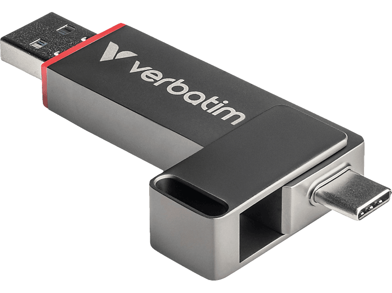 VERBATIM Dual QuickStick SSD USB-A/C 3.2 Gen1 256GB USB-Stick, 256 GB, 550 MB/s, Grau von VERBATIM