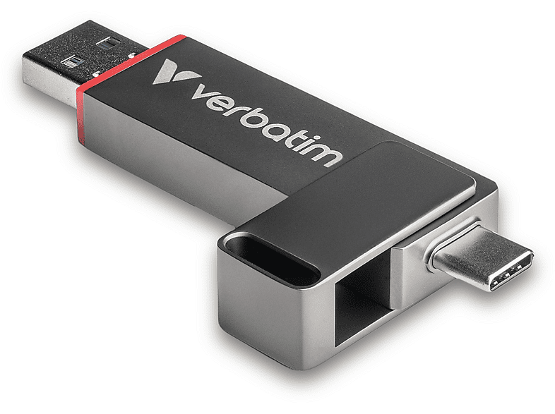 VERBATIM Dual QuickStick SSD USB-A/C 3.2 Gen1 USB-Stick, 128 GB, 550 MB/s, Grau von VERBATIM