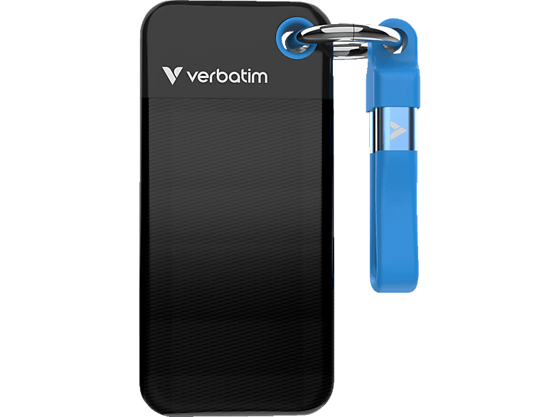 VERBATIM Pocket USB 3.2 Gen 2 Festplatte, TB SSD, extern, Schwarz/Blau von VERBATIM