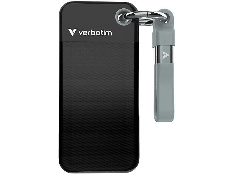 VERBATIM Pocket USB 3.2 Gen 2 Festplatte, TB SSD, extern, Schwarz/Grau VERBATIM Pocket USB 3.2 Gen 2 Festplatte, TB SSD, extern, Schwarz/Grau von VERBATIM