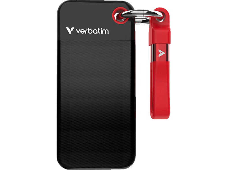 VERBATIM Pocket USB 3.2 Gen 2 Festplatte, TB SSD, extern, Schwarz/Rot VERBATIM Pocket USB 3.2 Gen 2 Festplatte, TB SSD, extern, Schwarz/Rot von VERBATIM