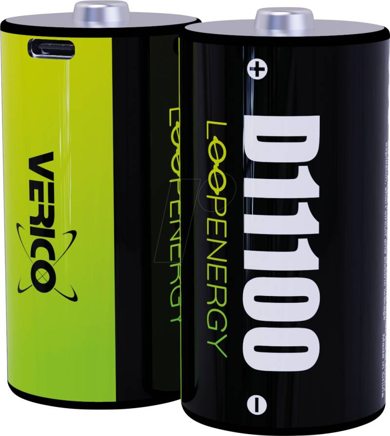 VERICO 2X MONO D - Li-Ion-Akku, Mono D, 1,5 V, 7400 mAh, USB-C, 2er-Pack von VERICO