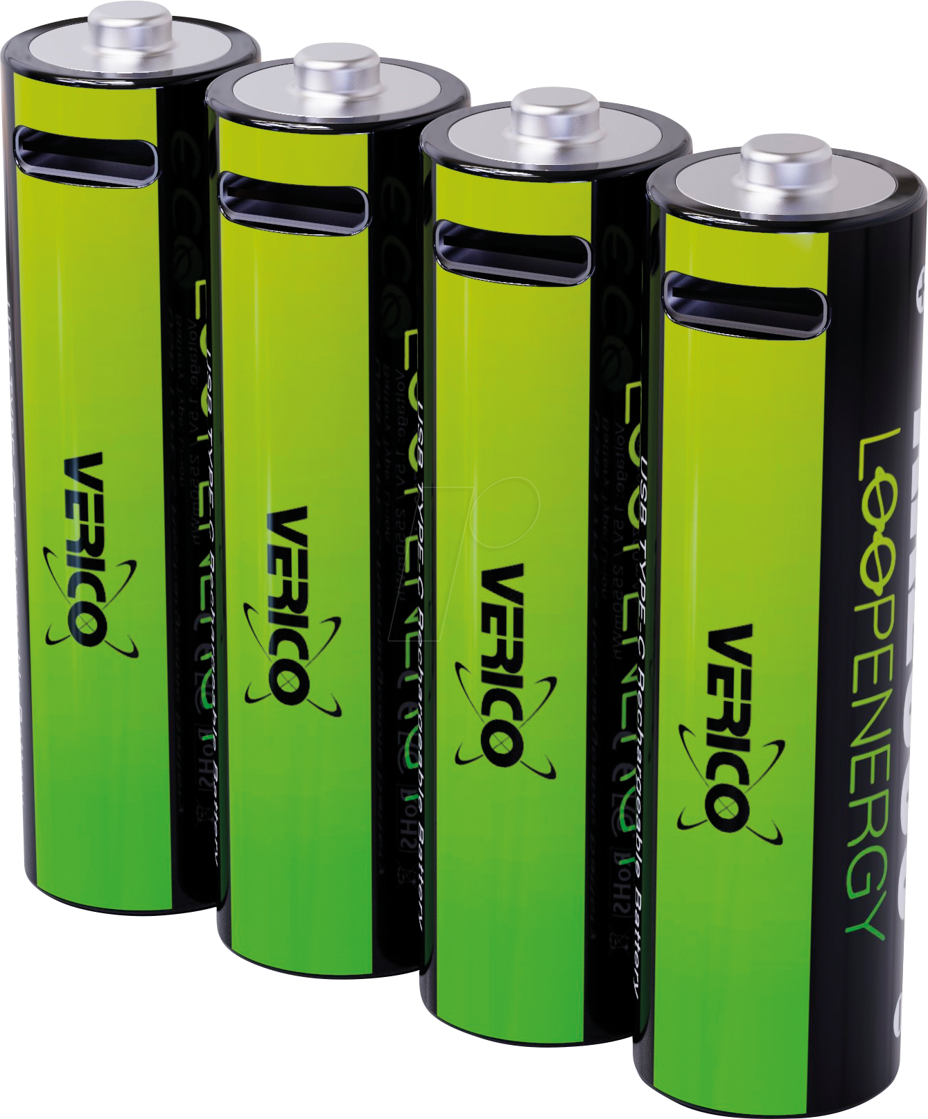 VERICO AA2550 - Li-Ion-Akku, AA (Mignon), 1,5 V, 1700 mAh, USB-C, 4er-Pack von VERICO