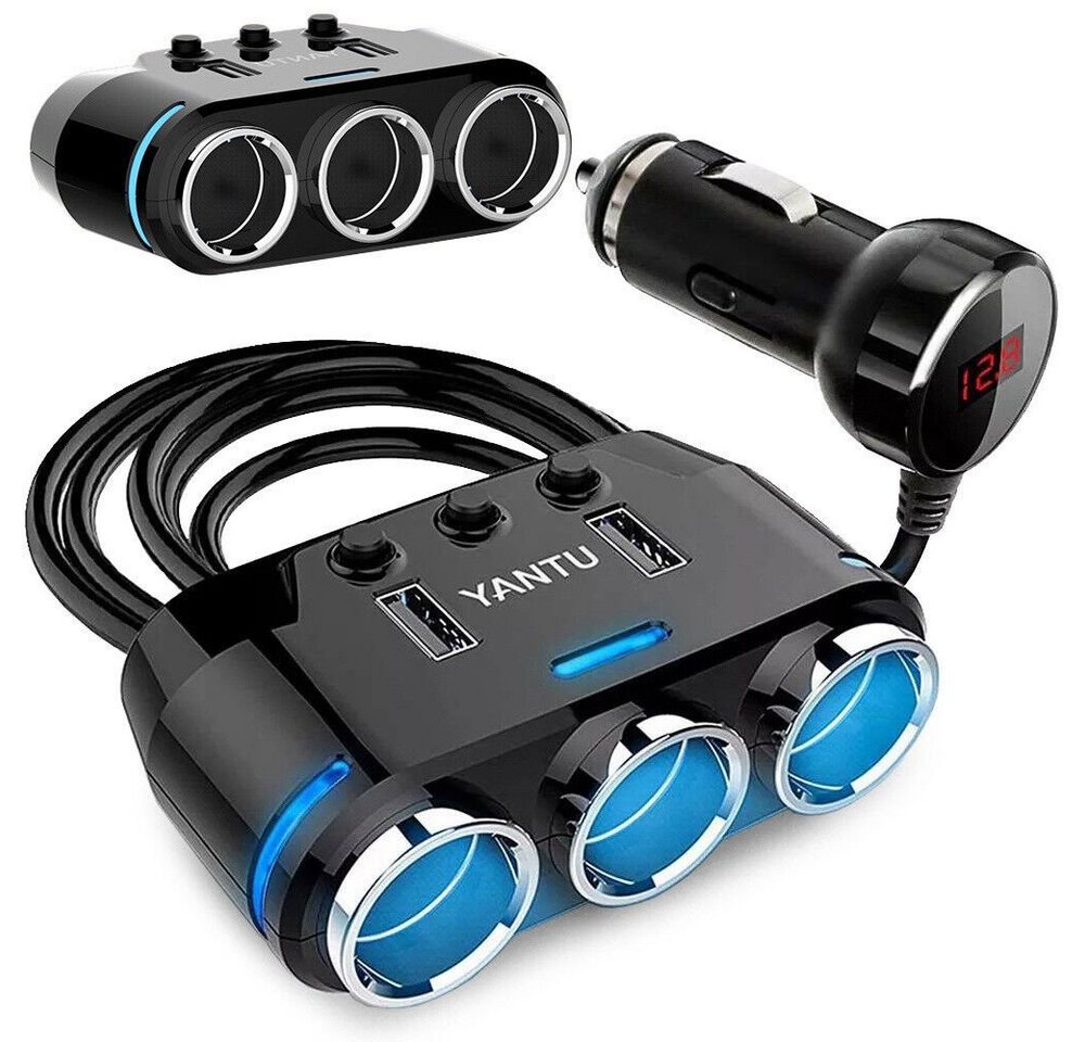 VERK GROUP Zigarettenanzünder-Verteiler 12V 24V LKW Auto KFZ-Adapter 3 Fach Zigarettenanzünder Verteiler 2 USB VERK GROUP Zigarettenanzünder-Verteiler 12V 24V LKW Auto KFZ-Adapter 3 Fach Zigarettenanzünder Verteiler 2 USB von VERK GROUP