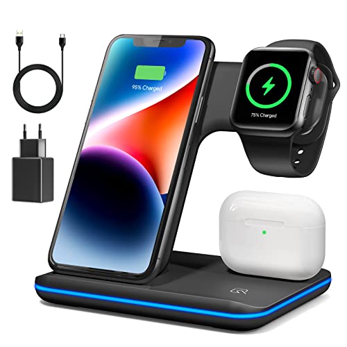 Wireless Charger, Induktive Ladestation für iPho.ne 13/12/11/Mini/Pro/Promax,App1e Watch2/3/4/5/6 und AirP.ods Pro3/2 von VESSTT