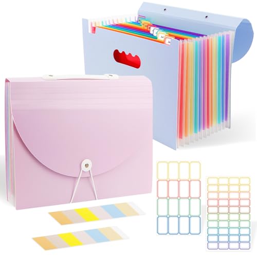 2 Stück Dokumentenmappe A4 13 Fächer, Fächermappe Sortiermappe Bunte Datei Ordner Regenbogen Aktenordner Ordner Akkordeon Design A4 Größe Grosse Kapazität Wasserdicht Materia mit Deckel, 4 Etiketten 2 Stück Dokumentenmappe A4 13 Fächer, Fächermappe Sortiermappe Bunte Datei Ordner Regenbogen Aktenordner Ordner Akkordeon Design A4 Größe Grosse Kapazität Wasserdicht Materia mit Deckel, 4 Etiketten von VEUWOLM
