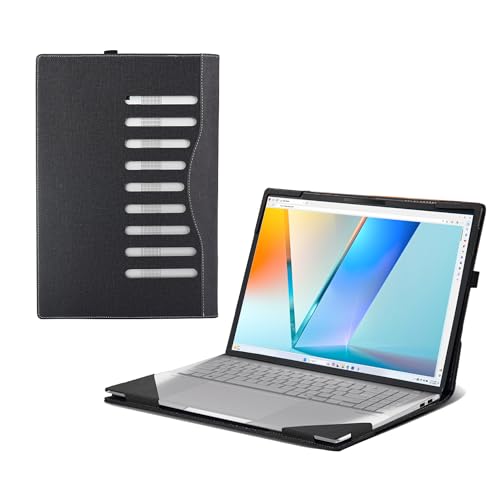 Laptop-Schutzhülle für ASUS Vivobook S 15 OLED (S5506 S5506MA M5506) [Hinweis für andere Modelle] All Inclusive Drop Case 40,6 cm (16 Zoll) PU Leder Schutzhülle Laptop Tasche abnehmbare Schale von VEVOOD
