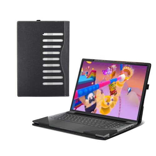 Laptop-Schutzhülle für HP Victus Gaming-Laptop 16-r0007na |16-r1005na| 16-s0005na All-Inclusive-Drop-Case 15,6 Zoll (39,6 cm), PU-Leder, Innentasche, Grau von VEVOOD