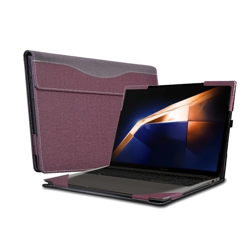 Laptop-Schutzhülle für Samsung Galaxy Book 3 Pro/Galaxy Book 3 Pro 360/Galaxy Book 3 Ultra 40,6 cm (16 Zoll), PU-Leder, abnehmbare Hülle (Weinrot) von VEVOOD