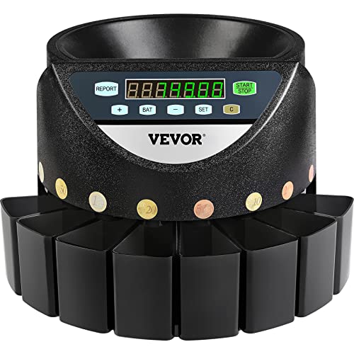 VEVOR Münzsortierer für Alle Euro- und Cent-Münzen Elektrische Geldzählmaschine Profil Münzzähler Mit Spardose Compteuse Trieuse De Pieces von VEVOR