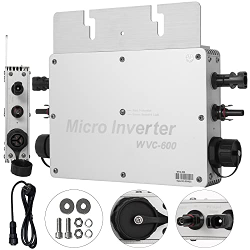 Mophorn 600W 220V Grid-tie Inverter, wasserdichter Solar Power Grid-Tie Micro-Wechselrichter, GTI Wechselrichter WVC Wasserdicht MPPT, Silber Mophorn 600W 220V Grid-tie Inverter, wasserdichter Solar Power Grid-Tie Micro-Wechselrichter, GTI Wechselrichter WVC Wasserdicht MPPT, Silber von VEVOR