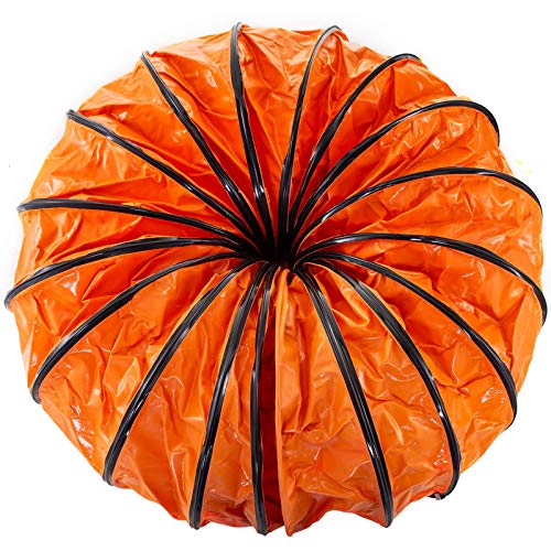 Mophorn Warmluftschlauch 25 FT / 7,6 m Länge PVC-Schlauch Belüftungsschlauch Flexible Lüftungsschläuche Starkes Vinylmaterial 10 Zoll 255 mm Durchmesser Orangee Passend für Bauventilator von VEVOR