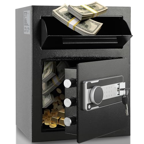 VEVOR 1,7 L Depository Safe, Deposit Safe mit Drop-Slot, elektronischem Codeschloss und 2 Notfallschlüsseln, 45 x 30 x 35 cm, Geschäftssafe für Bargeld, zu Hause, Hotel, Büro von VEVOR