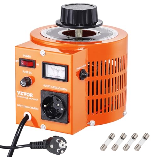 VEVOR 1000VA Stelltransformator mit variabler Spannung, 3,3 Ampere, 230 V Eingang, 0-300 V Ausgang, AC-Spannungsregler-Netzteil, mit 4 zusätzlichen Sicherungen, für Zuhause, Industrie, Büro VEVOR 1000VA Stelltransformator mit variabler Spannung, 3,3 Ampere, 230 V Eingang, 0-300 V Ausgang, AC-Spannungsregler-Netzteil, mit 4 zusätzlichen Sicherungen, für Zuhause, Industrie, Büro von VEVOR