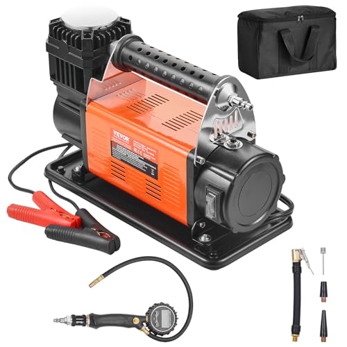 VEVOR 12 V Hochleistungs-Luftkompressor – mit digitalem Druckmesser, Reifenfüllset, tragbarer Reifenfüller mit 7,06 CFM, 150 PSI Offroad-Luftpumpe mit Adaptern für LKWs, Autos, SUVs VEVOR 12 V Hochleistungs-Luftkompressor – mit digitalem Druckmesser, Reifenfüllset, tragbarer Reifenfüller mit 7,06 CFM, 150 PSI Offroad-Luftpumpe mit Adaptern für LKWs, Autos, SUVs von VEVOR