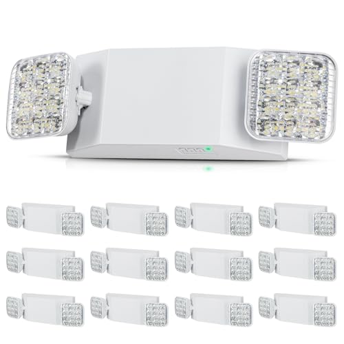 VEVOR 12er-Pack kommerzielle Notbeleuchtung, 3 W, weiße LED-Notausgangsbeleuchtung mit 180-Minuten-Backup-Batterie, verstellbarer 2-LED-Quadratkopf, Decken- oder Wandmontage für Stromausfälle VEVOR 12er-Pack kommerzielle Notbeleuchtung, 3 W, weiße LED-Notausgangsbeleuchtung mit 180-Minuten-Backup-Batterie, verstellbarer 2-LED-Quadratkopf, Decken- oder Wandmontage für Stromausfälle von VEVOR