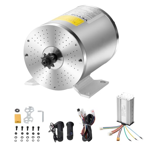 VEVOR 1800 W Elektrischer Bürstenloser Gleichstrommotor-Bausatz, Elektromotor – 48 V 4500 U/min Motor mit verbessertem Drehzahlregler, Gasgriff-Bausatz für Go Karts, E-Bikes, Motorräder, Roller von VEVOR