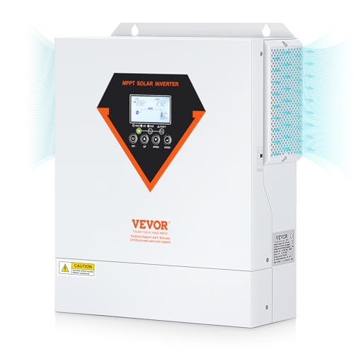 VEVOR 2-in-1-Hybrid-Solar-Wechselrichter 3500W Solar Inverter 7000VA Reiner Sinus MPPT LCD-Display 3 Lademodi (Solarladung, Netzladung, Hybridladung) & 4 Ausgangsmodi (UTL, SOL, SBU, SUB) von VEVOR
