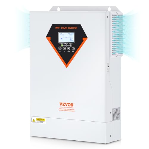 VEVOR 2-in-1-Hybrid-Solar-Wechselrichter 5500W Solar Inverter 11000VA Reiner Sinus MPPT LCD-Display 3 Lademodi (Solarladung, Netzladung, Hybridladung) & 4 Ausgangsmodi (UTL, SOL, SBU, SUB) von VEVOR