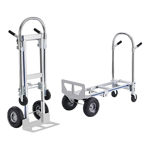 VEVOR 2-in-1 Sackkarre Klappbar 249/363kg Tragfähigkeit Transportkarre Aluminiumlegierung & Kohlenstoffstahl Sackkarre ⇋ Plattformwagen Trolley für Lade- & Transportaufgaben im Innen- & Außenbereich von VEVOR