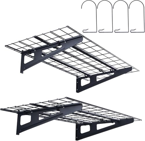 VEVOR 2er-Set Garagenregal 1220 x 620 x 200 mm Werkzeugaufbewahrung 113,4 pro Schicht Werkzeughalter Wand 122 x 61 cm Regalfläche Aufbewahrungsregale Metallregal Werkzeug Organizer Wandregale von VEVOR