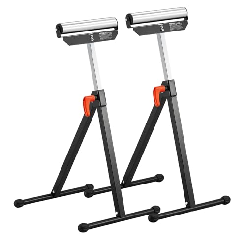 VEVOR 2er-Set Rollenbock, 61 kg Tragkraft, höhenverstellbar 68-108 cm,kappbarer Rollenständer mit 292,1 mm poliertem Stahlrollenkopf, Arbeitsbock für Tischkreissägen-Auslauf, Verlängerungsstütze VEVOR 2er-Set Rollenbock, 61 kg Tragkraft, höhenverstellbar 68-108 cm,kappbarer Rollenständer mit 292,1 mm poliertem Stahlrollenkopf, Arbeitsbock für Tischkreissägen-Auslauf, Verlängerungsstütze von VEVOR