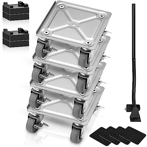 VEVOR 4-tlg. Möbeltransport-Set Möbelroller Max. Tragfähigkeit 227kg Möbelrollen Kohlenstoffstahl mit 4-PP-Rädern Transportroller Umzughelfer Möbeltransporthilfe von VEVOR