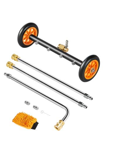 VEVOR 415 mm Hochdruckreiniger-Unterbodenreiniger, Edelstahl-Oberflächenreiniger, 4000 Max PSI, Winkeleinstellungsgetriebe, 4 Sprühdüsen, 2 verlängerte Stäbe für Auffahrt, Terrasse, Deck VEVOR 415 mm Hochdruckreiniger-Unterbodenreiniger, Edelstahl-Oberflächenreiniger, 4000 Max PSI, Winkeleinstellungsgetriebe, 4 Sprühdüsen, 2 verlängerte Stäbe für Auffahrt, Terrasse, Deck von VEVOR
