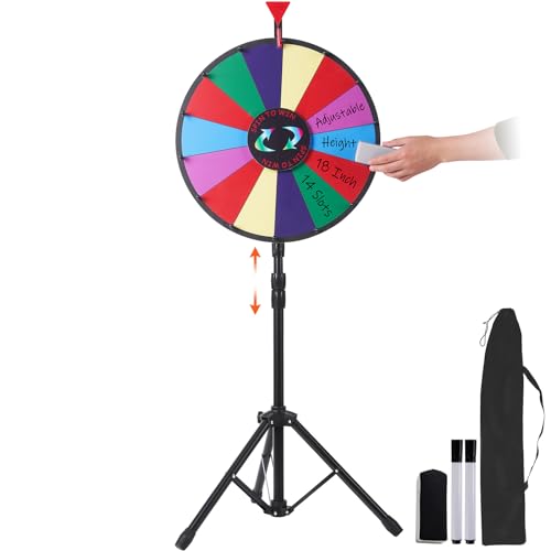 VEVOR 46 cm Glücksrad Spielzeug Farbe Rad Spiele für Lotteriespiele Wortspiele,18 Zoll Glücksrad zum Drehen Acrylplatte mit PVC-Schaum,54 x 54 x 11 cm Preisrad Lucky Wheel mit Stativ von VEVOR