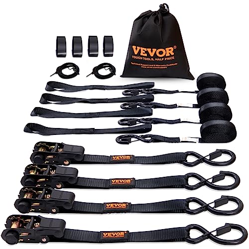 VEVOR 4er-Set Spanngurt 0,025 x 4,6 m Zurrgurt 998 kg Ratschenzurrgurt Polyester-Gurt Kohlenstoffstahl-Haken Befestigungsgurt Ratschenspanngurt Ideal für Motorräder Fahrräder Kajaks UTV Boote ATV VEVOR 4er-Set Spanngurt 0,025 x 4,6 m Zurrgurt 998 kg Ratschenzurrgurt Polyester-Gurt Kohlenstoffstahl-Haken Befestigungsgurt Ratschenspanngurt Ideal für Motorräder Fahrräder Kajaks UTV Boote ATV von VEVOR