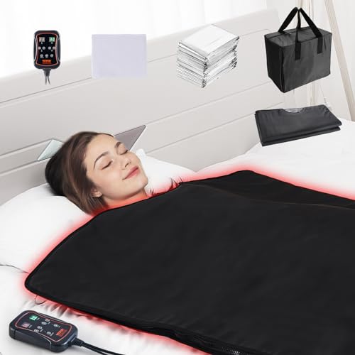VEVOR 560W Infrarot Saunadecke 1900x900mm Sauna Blanket 35°C-85°C Infrarotdecke 40-Minuten-Fettverbrennung Heizdecke mit Germanium-Jadestein-Therapie Heizmatte Körper Abnehmen Fitness VEVOR 560W Infrarot Saunadecke 1900x900mm Sauna Blanket 35°C-85°C Infrarotdecke 40-Minuten-Fettverbrennung Heizdecke mit Germanium-Jadestein-Therapie Heizmatte Körper Abnehmen Fitness von VEVOR