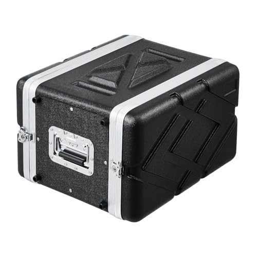 VEVOR 6U-Rack-Gehäuse, 362mm Tiefe, Server-Rack-Schrank mit ABS-Konstruktionsgriff, Butterfly-Drehverschlüssen, abnehmbaren Vorder- & Rückwänden, für Verstärker, Mischpulte, Mikrofon-Empfänger von VEVOR