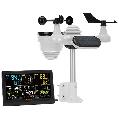 VEVOR 7-in-1 Wetterstation Funkwetterstation mit Außensensor 7,5" Farbdisplay RCC-Atomuhr zur Messung von Windrichtung Windgeschwindigkeit Luftdruck Innen/Außentemperatur und -feuchtigkeit Mondphase VEVOR 7-in-1 Wetterstation Funkwetterstation mit Außensensor 7,5" Farbdisplay RCC-Atomuhr zur Messung von Windrichtung Windgeschwindigkeit Luftdruck Innen/Außentemperatur und -feuchtigkeit Mondphase von VEVOR