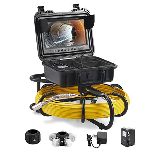 VEVOR 9"Inspektionskamera 70m Rohrkamera 1 Megapixel Kanalkamera 720P Endoskop-Kamera 12V 4500mAh Lithium-Akku 6Stunden Rohrinspektionskamera IP68 Für Abwasserkanäle Abwassersysteme Abflüsse von VEVOR