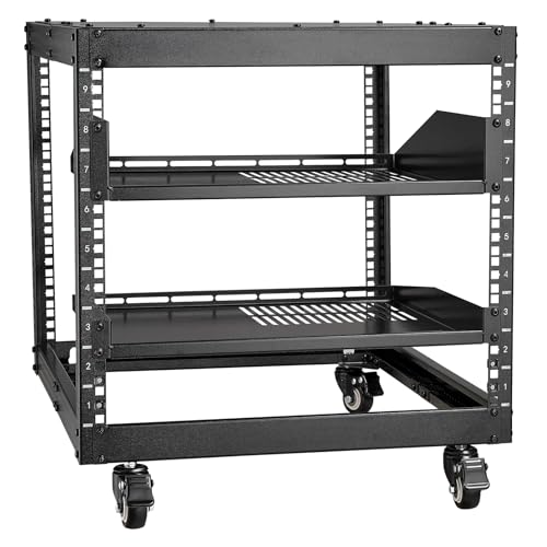 VEVOR 9U Open Frame Server-Rack, 584,2 bis 1016 mm einstellbare Tiefe, freistehend oder zur Wandmontage, Netzwerkschrank mit 360°-Rollen, 4-Pfosten-Halterung für IT-Geräte, AV-Ausrüstung, Router VEVOR 9U Open Frame Server-Rack, 584,2 bis 1016 mm einstellbare Tiefe, freistehend oder zur Wandmontage, Netzwerkschrank mit 360°-Rollen, 4-Pfosten-Halterung für IT-Geräte, AV-Ausrüstung, Router von VEVOR