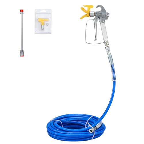 VEVOR Airless-Farbspritzschlauch-Set, 15,24 m 3600 psi Hochdruck-Faserschlauch mit 20,32 cm Verlängerungsstange, einschließlich 517 Spitze und Spitzenschutz, 6,35 mm Drehgelenk für Häuser, Gebäude VEVOR Airless-Farbspritzschlauch-Set, 15,24 m 3600 psi Hochdruck-Faserschlauch mit 20,32 cm Verlängerungsstange, einschließlich 517 Spitze und Spitzenschutz, 6,35 mm Drehgelenk für Häuser, Gebäude von VEVOR