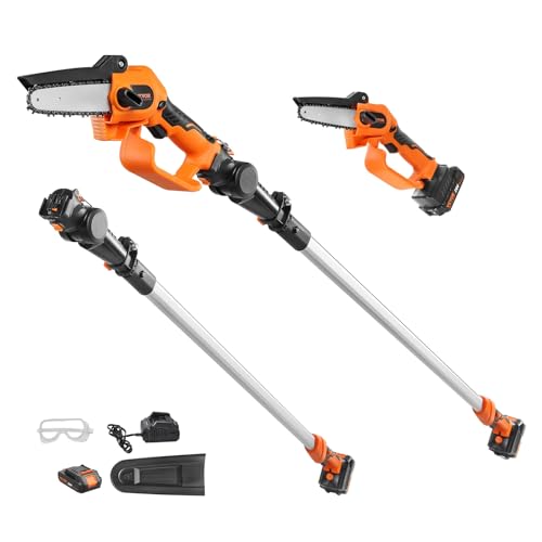 VEVOR Akku-Hochentaster 20V 2Ah 22000U/min Teleskop-Astsäge elektrisch 135° Einstellbar Auszugslänge Bürstenloser Motor 2 in 1 Astsäge mit Teleskopstiel 1,08m bis 2,43m Elektro Hochentaster VEVOR Akku-Hochentaster 20V 2Ah 22000U/min Teleskop-Astsäge elektrisch 135° Einstellbar Auszugslänge Bürstenloser Motor 2 in 1 Astsäge mit Teleskopstiel 1,08m bis 2,43m Elektro Hochentaster von VEVOR