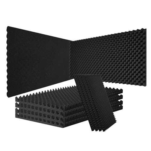 VEVOR Akustikschaumstoffplatten, 2er-Set, 1200 x 600 x 50 mm, schalldichte Wandpaneele im Eierform-Design, Akustikplatten, Akustikschaumstoff-Matten für Studiowände und -decken, schwarz von VEVOR
