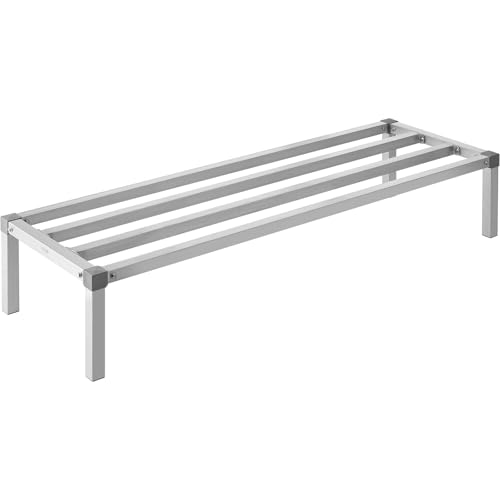 VEVOR Aluminium-Stauregal, 60 x 20 Zoll großes kommerzielles Bodenregal für Lebensmittel, 12 Zoll über dem Boden, 1000 lbs Tragkraft, komplett verschweißtes Aluminium-Lagerregal VEVOR Aluminium-Stauregal, 60 x 20 Zoll großes kommerzielles Bodenregal für Lebensmittel, 12 Zoll über dem Boden, 1000 lbs Tragkraft, komplett verschweißtes Aluminium-Lagerregal von VEVOR