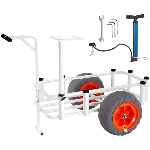 VEVOR Angelwagen Aluminium Transportwagen mit 2 PU-Rädern Transportkarre Angeln 1480x940x950mm Angelkarre 159kg Gewichtskapazität Angel Trolley Sackkarre Strandwagen Strandtrolley VEVOR Angelwagen Aluminium Transportwagen mit 2 PU-Rädern Transportkarre Angeln 1480x940x950mm Angelkarre 159kg Gewichtskapazität Angel Trolley Sackkarre Strandwagen Strandtrolley von VEVOR