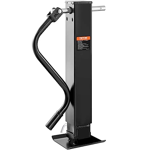 VEVOR Anhängerheber bis 5443 kg Anhängerstütze Reiseanhänger Ausdrehstütze mit Ergonomischem Griff Wagenheber aus Kohlenstoffstahl mit Rostfreier Beschichtung Anhängerheberständer Höhenverstellbar von VEVOR