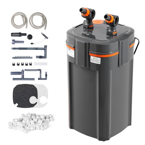 VEVOR Aquariumfilter 225 GPH, 2-stufiger Kanisterfilter 208L, ultra-leiser interner Aquariumfilter mit UV-Schutz, Tauchkraftfilter mit Mehrfachfunktion für Aquarien, 10 W von VEVOR