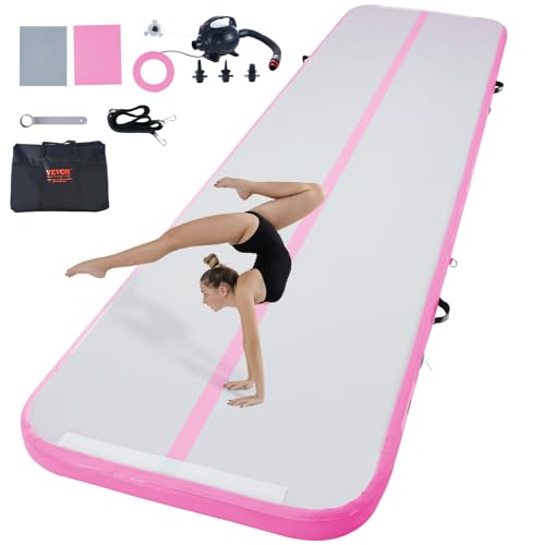 VEVOR Aufblasbare Gymnastikmatte Turnmatte, Air Matte Fitness Matte Pumpe Tumbling Matten 398 x 101 x 10 cm, Multifunktionale Tumbling-Matte Heimgebrauch/Fitnessstudio/Yoga/Cheerleading von VEVOR