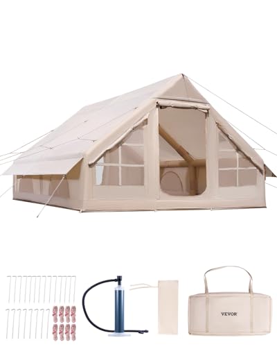 VEVOR Aufblasbare Zelte für Camping 4x3x2 m, 5–8 Personen, 300D Oxford Glamping-Zelt mit Ofenanschluss, Handpumpe 2 Türen & 4 Netzfenstern, inkl. Aufbewahrungstasche für einfachen Transport VEVOR Aufblasbare Zelte für Camping 4x3x2 m, 5–8 Personen, 300D Oxford Glamping-Zelt mit Ofenanschluss, Handpumpe 2 Türen & 4 Netzfenstern, inkl. Aufbewahrungstasche für einfachen Transport von VEVOR