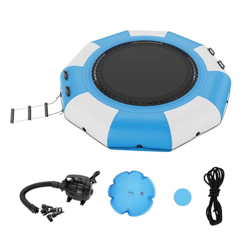 VEVOR Aufblasbarer Wassertrampolin mit Leiter, wasserdichte, Abriebfeste, Wassertrampoline 3,05 m Großen Sprungfläche, Sprungplattform-Wasserpark Pool Trampolin, Blau + Weiß 185 kg Tragfähigkeit VEVOR Aufblasbarer Wassertrampolin mit Leiter, wasserdichte, Abriebfeste, Wassertrampoline 3,05 m Großen Sprungfläche, Sprungplattform-Wasserpark Pool Trampolin, Blau + Weiß 185 kg Tragfähigkeit von VEVOR