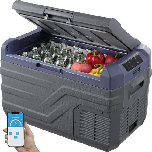 VEVOR Autokühlschrank, Kühlbox, tragbarer 30-L-Einzelzonen-Gefrierschrank mit eingebautem Licht, -20 °C bis 20 °C, 12/24 V DC und 100–240 V AC-Kompressorkühler für Outdoor, Camping, Wohnmobil von VEVOR