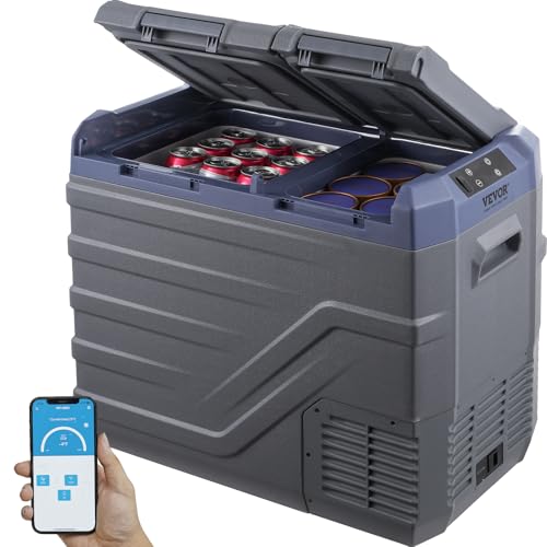 VEVOR Autokühlschrank, tragbarer 40-Liter-Gefrierschrank mit zwei Zonen, einstellbarer -20 °C bis 20 °C, 12/24 V DC 100–240 V AC, Kompressorkühler für den Außenbereich, Camping, Wohnmobil VEVOR Autokühlschrank, tragbarer 40-Liter-Gefrierschrank mit zwei Zonen, einstellbarer -20 °C bis 20 °C, 12/24 V DC 100–240 V AC, Kompressorkühler für den Außenbereich, Camping, Wohnmobil von VEVOR