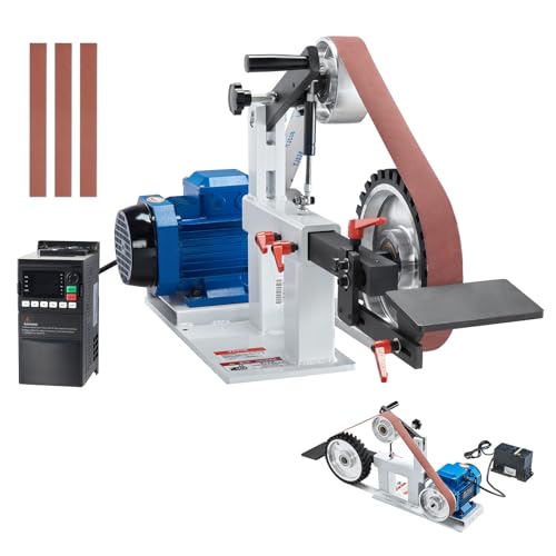 VEVOR Bandschleifmaschine, 72 x 2 Zoll Bandpolierer mit variabler Geschwindigkeit und VFD, 1500 W 2 PS Polier- und Schleifmaschine mit 3 Schleifformen und 3 Schleifbändern für die Metallbearbeitung VEVOR Bandschleifmaschine, 72 x 2 Zoll Bandpolierer mit variabler Geschwindigkeit und VFD, 1500 W 2 PS Polier- und Schleifmaschine mit 3 Schleifformen und 3 Schleifbändern für die Metallbearbeitung von VEVOR